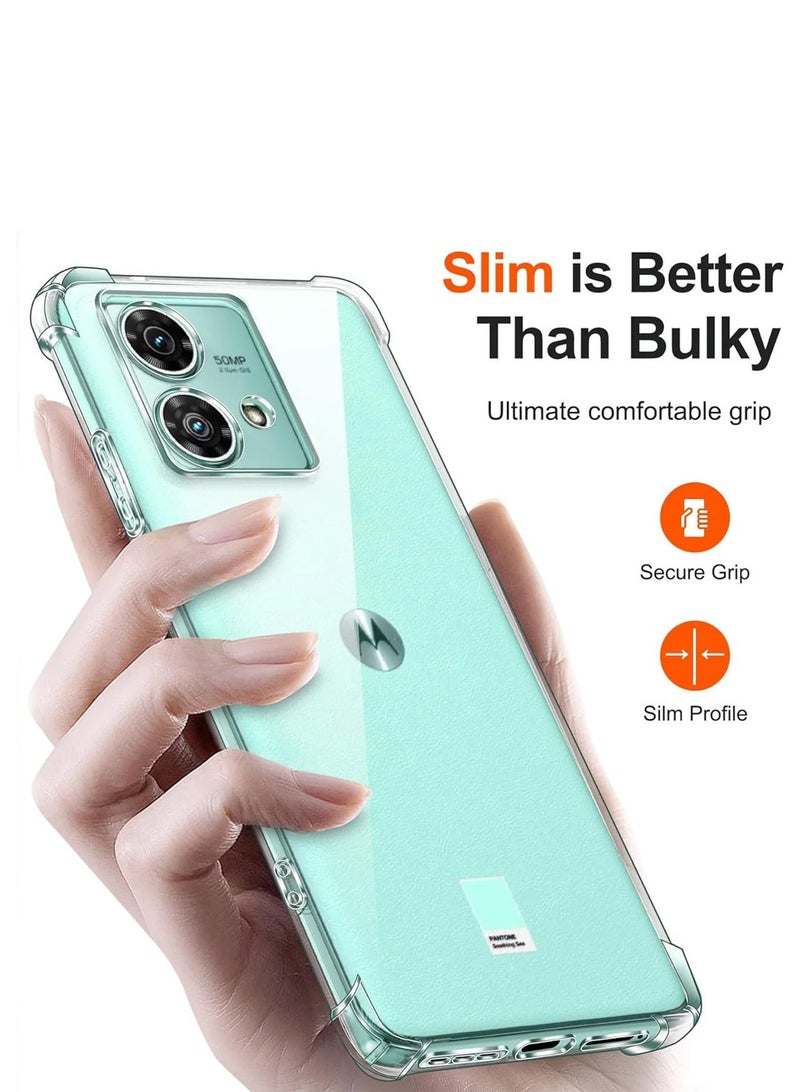 Motorola Edge 40 Neo TPU Bumper Corner Case with Camera Lens Protection Transparent Protective Back Cover
