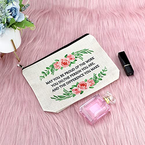 Sfodiary Thank You Gift Makeup Bag for Team Leader Coworker Inspirational Appreciation Gift for Employee Boss Teacher Cosmetic Bag Going Away Retirement Gift for Friends Social Worker Travel Pouch - Image 3