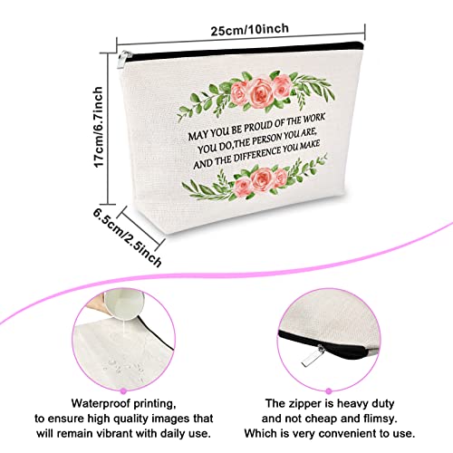 Sfodiary Thank You Gift Makeup Bag for Team Leader Coworker Inspirational Appreciation Gift for Employee Boss Teacher Cosmetic Bag Going Away Retirement Gift for Friends Social Worker Travel Pouch - Image 2