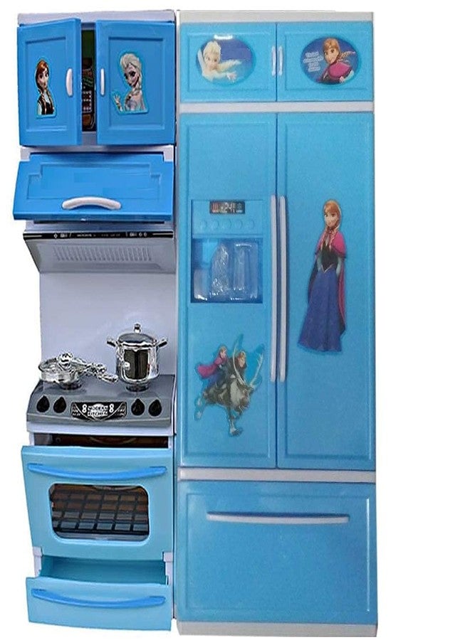 Qwick Click Kitchen Set | Modern Dream House | with Open able Doors | Refrigerator | Accessories | Fruits | Playing Toys for | Girl | Boys | Kids | Multi Color | (2 Compartment Kitchen Set) - Image 5