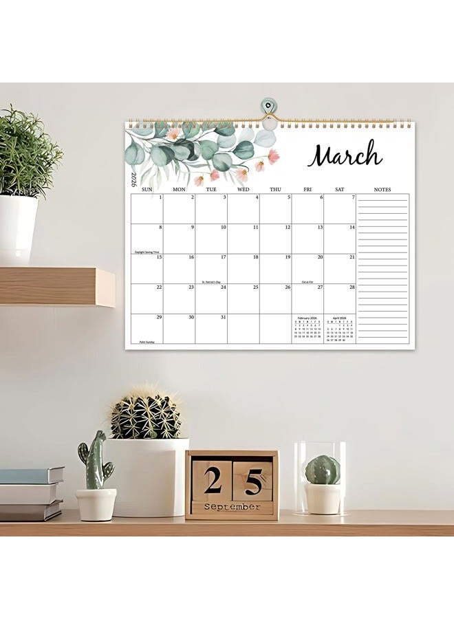 PIOOJK 2026 Wall Calendar - 18 Months Calendar from January 2026 - June 2027, Aesthetic Greenery Large Hanging Calendar with Thick Paper, Perfect for Office Home Monthly Organizing & Planning, 14"×11" - Image 4