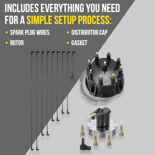 FASWORX Mercruiser Thunderbolt V8 DISTRIBUTOR CAP ROTOR SPARK PLUG WIRES KIT SET 5.0 5.7 7.4 8.2 350 - Image 4