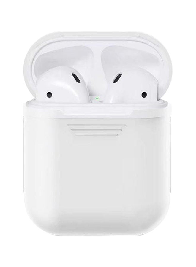NIBEMINENT Soft Silicone Charging Case Cover For Apple AirPods White