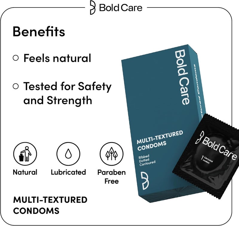 Bold Care Multi-Textured Condoms - Pack of 3 - Image 3
