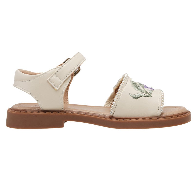 Lucky Kids Flat Dress Sandals for Girls - Stylish Summer Shoes for All Occasions Soft Rubber embroidery shoes for Little Kid/Big Kid - Image 3