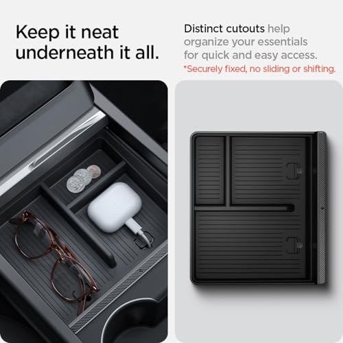 Spigen Non-Slide Center Console Organizer (Expanded Capacity) for Tesla Model Y Juniper (2025/26) & Model 3 Highland (2024/25) - [Non-Slide] - Image 4