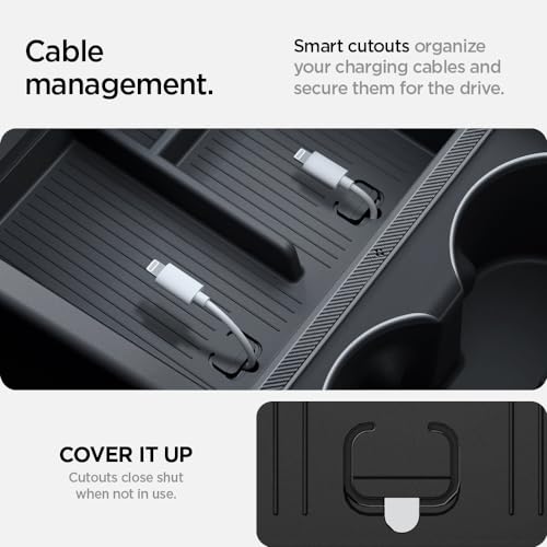 Spigen Non-Slide Center Console Organizer (Expanded Capacity) for Tesla Model Y Juniper (2025/26) & Model 3 Highland (2024/25) - [Non-Slide] - Image 5