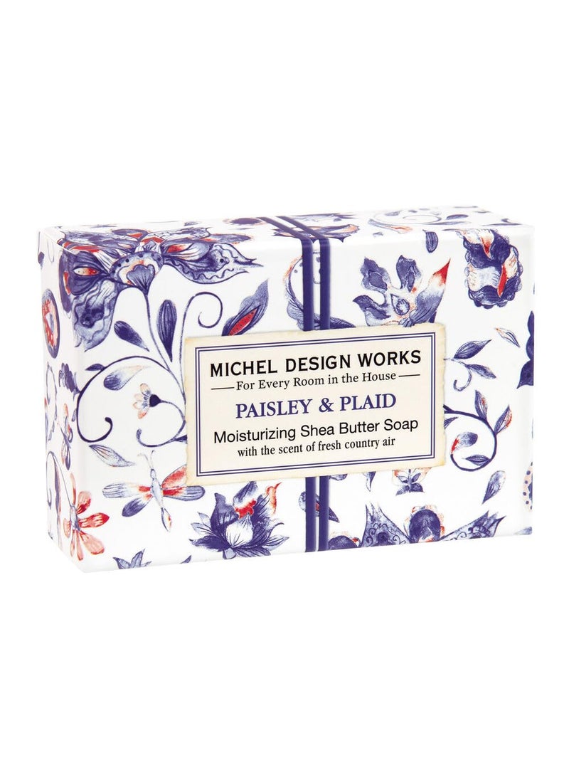 Michel Design Works Michel Design Works Paisley  Plaid Boxed Single Soap 816373 