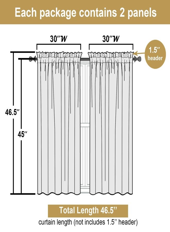 Lecloud Bessie Curtains 45 Inch Length 2 Panels Set, Light Filtering Faux Linen Textured Soft Airy Window Curtains, Rod Pocket Window Treatments for Living Room Bedroom, Each 30 W x 45 L, Natural - Image 4