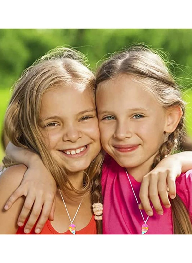 كاست ويف - قلادة القلب BFF القلائد الصداقة أفضل الأصدقاء للأبد ذيل حورية البحر هدايا الصداقة للفتيات النساء - Image 1
