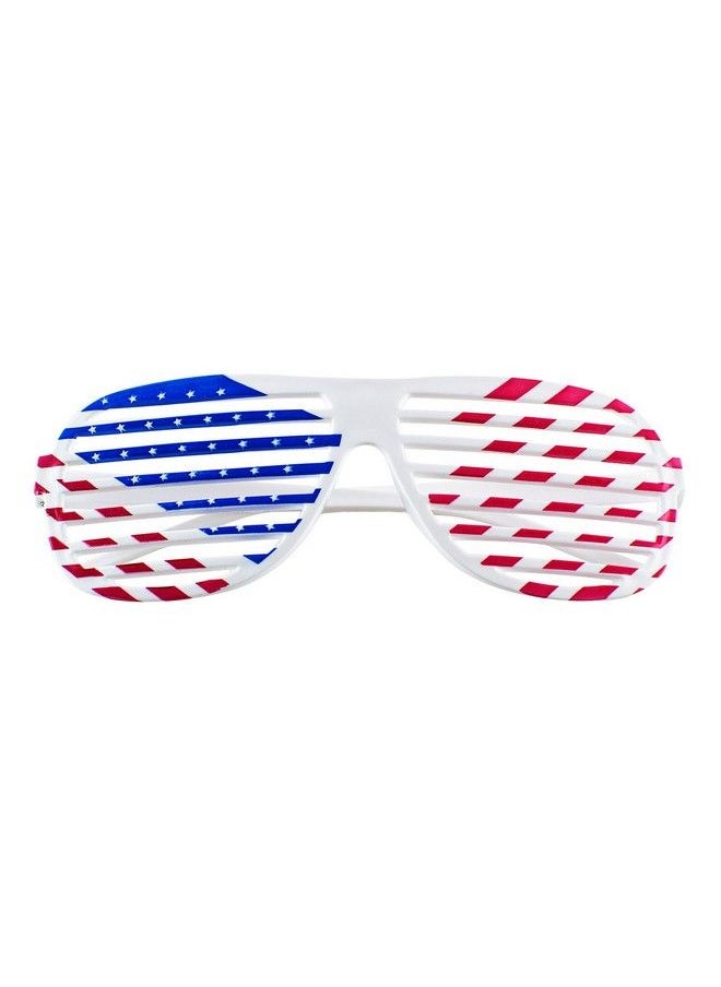 Super Z Outlet American Flag Usa Patriotic Design Plastic Shutter Glasses Shades Sunglasses Eyewear For Party Props, Decoration (12 Pairs)  - Image 3