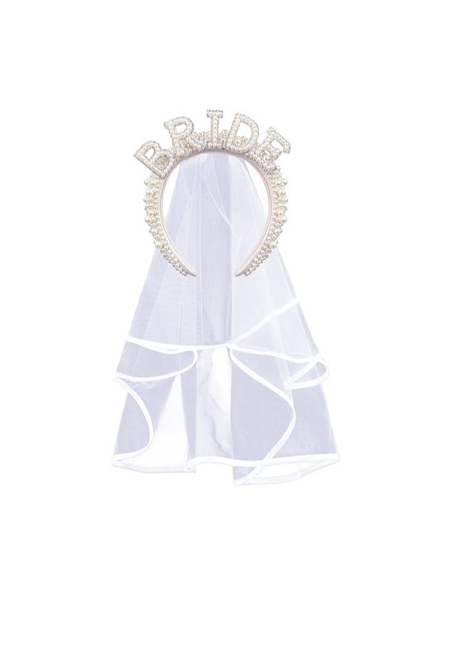 Generic Bachelorette Party Crown - Pearl Bridal Bachelorette Costume For Bachelorette Party Gift (Pearl)  - Image 1