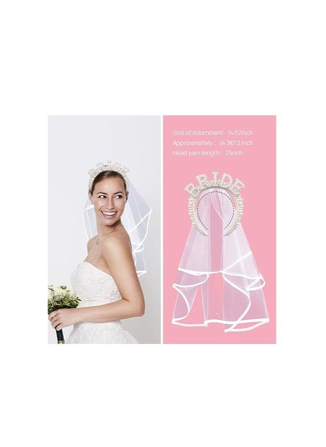 Generic Bachelorette Party Crown - Pearl Bridal Bachelorette Costume For Bachelorette Party Gift (Pearl)  - Image 3