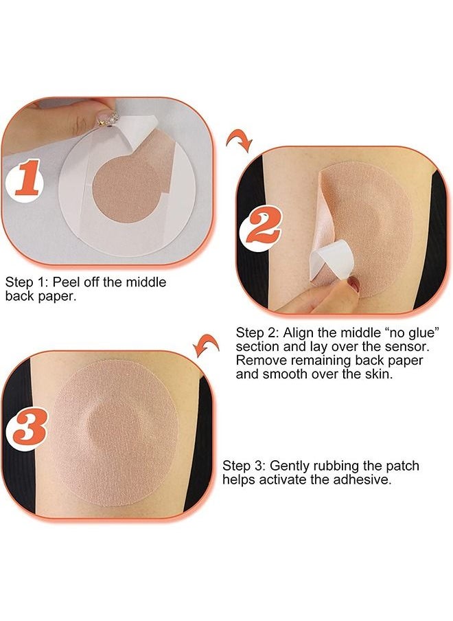 20-Piece Adhesive Patch, Good for Libre Enlite Guardian Pre-Cut Back Paper Waterproof Libre2/3 Sensor Covers Flesh Flexible CGM Patches NO Glue in The Center, Long Fixation for Your Sensor
