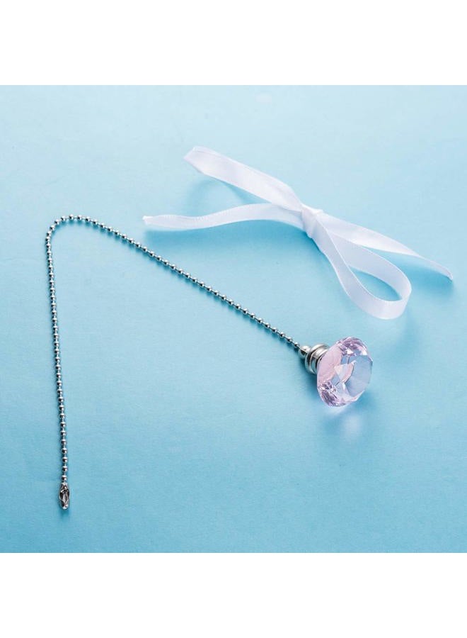 LONGSHENG Ceiling Fan Pull Chain Set - 2 pieces Pink Diamond Fan Pull Chains 20 Inch Ceiling Fan Chain Extender with Chain Connector Home Wedding Decor Ornament Pendant - Image 3