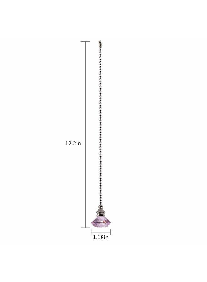 LONGSHENG Ceiling Fan Pull Chain Set - 2 pieces Pink Diamond Fan Pull Chains 20 Inch Ceiling Fan Chain Extender with Chain Connector Home Wedding Decor Ornament Pendant - Image 5