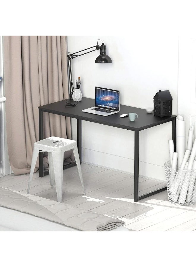 لوتيما طاولة كمبيوتر حديثة بعرض 48 بوصة، مكتب منزلي باللون الأسود، طاولة كتابة بإطار معدني وسطح خشبي صناعي، مطلي بالبودرة ومقاوم للخدوش، مع إدارة الكابلات وسهولة التركيب، شكل مستطيل - Image 3