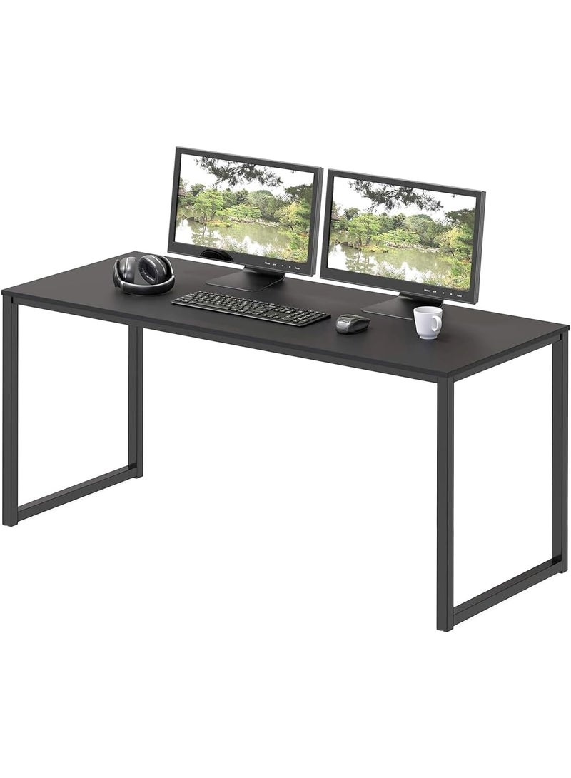 لوتيما طاولة كمبيوتر حديثة بعرض 48 بوصة، مكتب منزلي باللون الأسود، طاولة كتابة بإطار معدني وسطح خشبي صناعي، مطلي بالبودرة ومقاوم للخدوش، مع إدارة الكابلات وسهولة التركيب، شكل مستطيل - Image 5