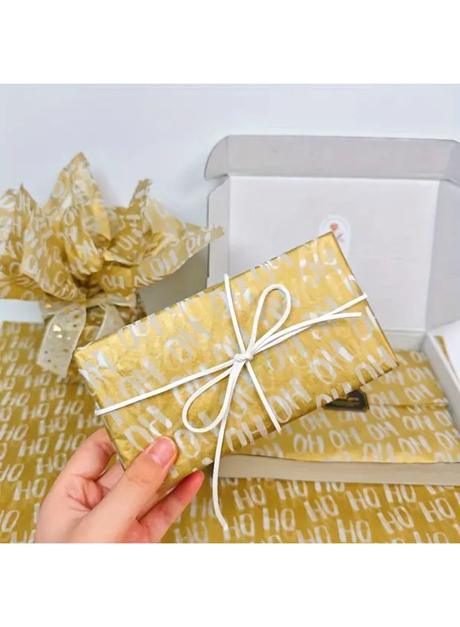 25 Sheets QOQI Golden Gift Wrapping Paper Elegant Gold Sheets for Christmas Holiday Decorations Birthday Wedding Party Luxury Presents Bouquets Event Planning High Quality Finish - Image 2