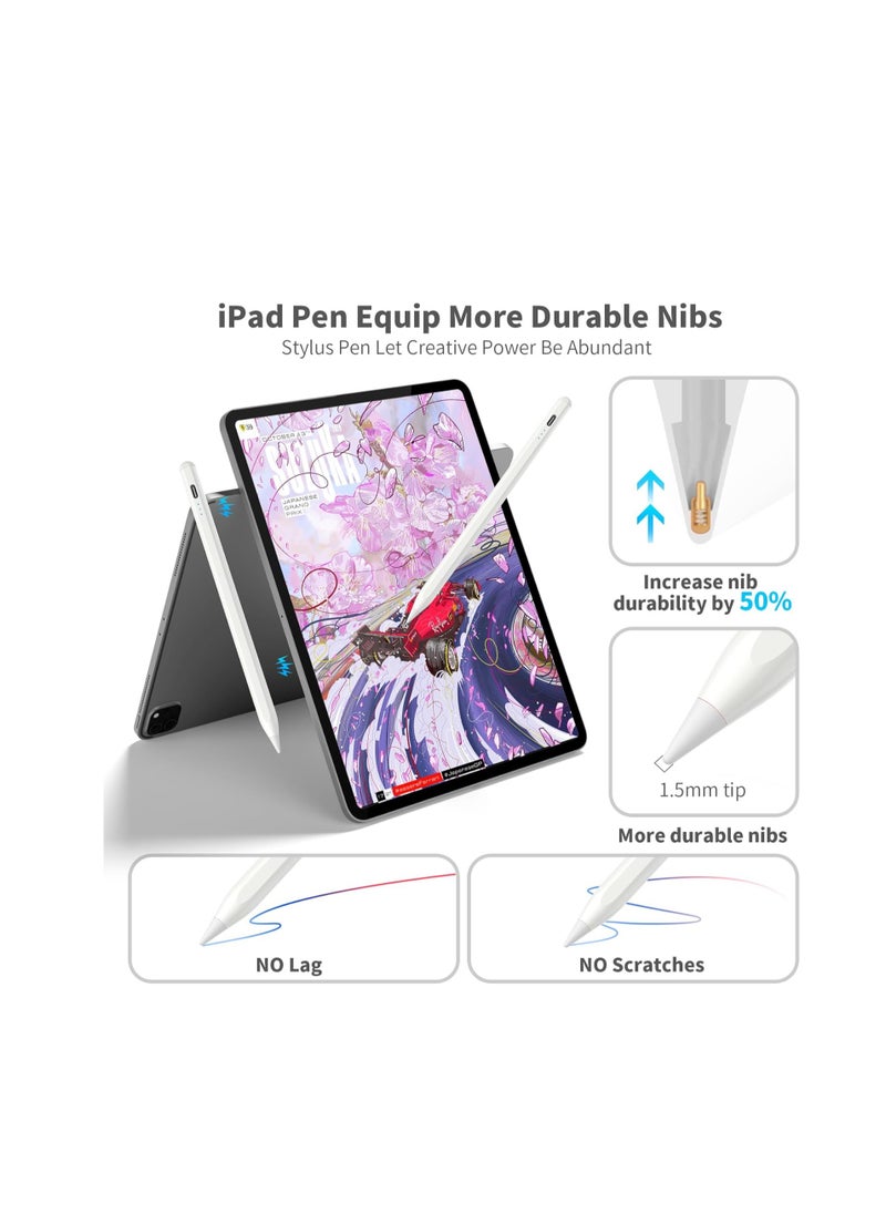 Generic - iPad Pencil 2nd Generation Compatible with Apple Pencil with Power Display with Palm Rejection Tilt Feature, iPad 10th/9th/8th/7th Gen, iPad Pro 11/12.9 inch, iPad Air 5th/4th/3rd Gen, iPad Mini - Image 1