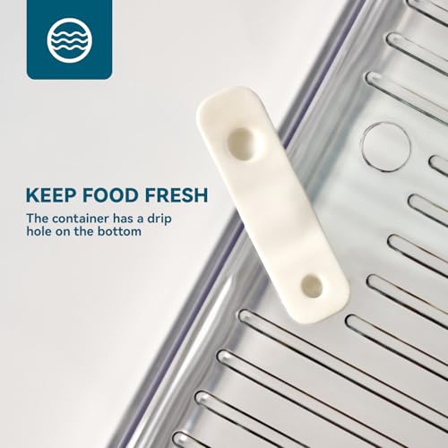 Luckore 4 Piece Refrigerator Organizer Bins, Clear Fridge Organizers and Storage, Stackable with Lids, Food Storage Containers for Fruit, Vegetable, Drinks, Cereals - Image 3