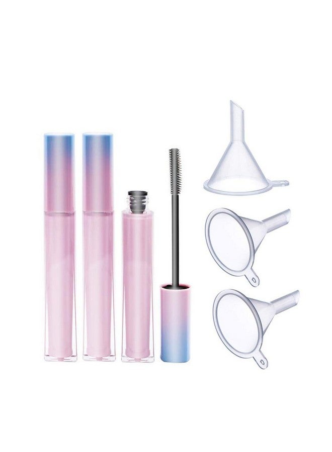 lasenersm 3 Pieces 7Ml Luxury Reusable Empty Mascara Tubes With Eyelash Wand Empty Bottle Tube Container For Eyelash Growth Oil Mascara With Brush And 3 Funnels Home And Travel Use Pink Gradient - Image 2