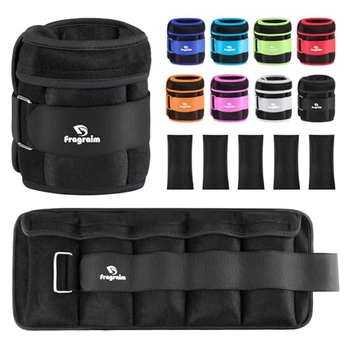Fragraim Adjustable Ankle Weights 1-5 LBS Pair with Removable Weight for Jogging, Gymnastics, Aerobics, Physical Therapy, Resistance Training|Each 0.5-2.5 LBS, Total 5LBS, Black - Image 1