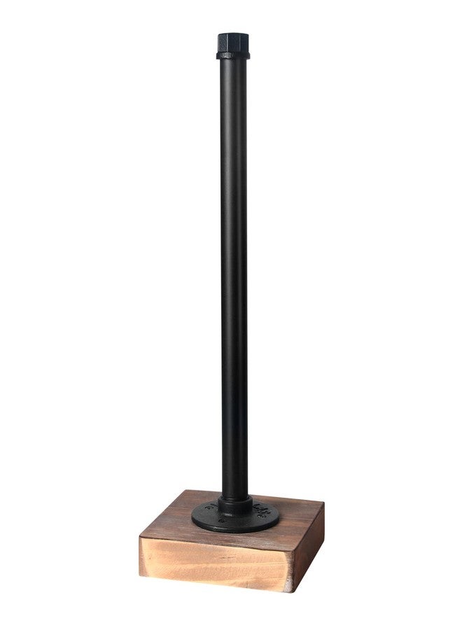 HouseAid Industrial Pipe Paper Towel Holder Stand, Free-Standing Farmhouse Kitchen Towel Holder, Rustic Paper Towel Rack for Countertop, Matte Black - Image 1