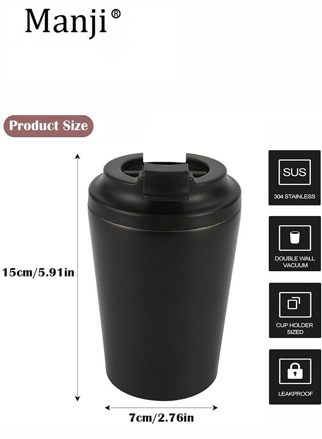 مانجي بسيطة وأنيقة فراغ قنينة القهوة كوب 304 الفولاذ المقاوم للصدأ الأمريكي النمط المحمولة للسفر مركبة المثبتة كأس مقاوم للتسرب - Image 5