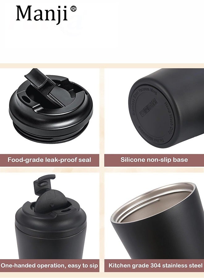 مانجي بسيطة وأنيقة فراغ قنينة القهوة كوب 304 الفولاذ المقاوم للصدأ الأمريكي النمط المحمولة للسفر مركبة المثبتة كأس مقاوم للتسرب - Image 4