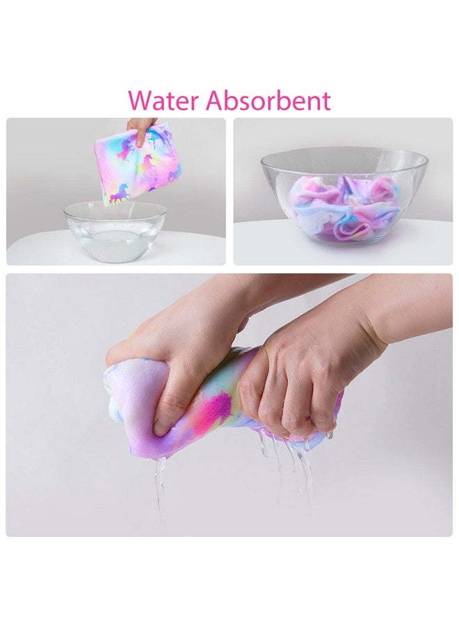 Basumee Basumee Microfiber Hair Towel Wrap for Kids 2 Pack Rapid Drying Hair Towel with Button Hair Turbans for Wet Hair Wraps Head Towel Wrap for Women and Girls, Colorful Unicorn - Image 5