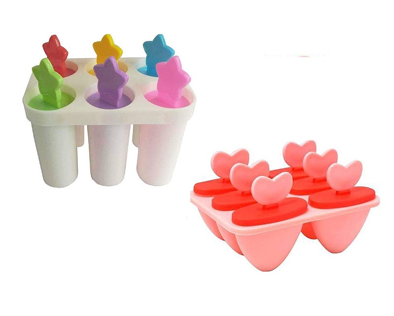 SBA PRIME Ice Cream Candy Kulfi Maker Mould Ice Stick Trays Combo (Pack of 2) | Reusable Plastic Ice Popsicle Mould Set for Home Kitchen Summer Desserts & Frozen Treats - Image 1