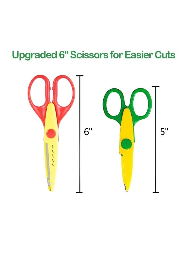 null - 6Pcs Decorative Paper Edge Scissor Set, Colorful Paper Edger Scissors Great for Kids, Teachers, Crafts, Scrapbooking, DIY Projects, and Kids Crafts (5inch) - Image 1