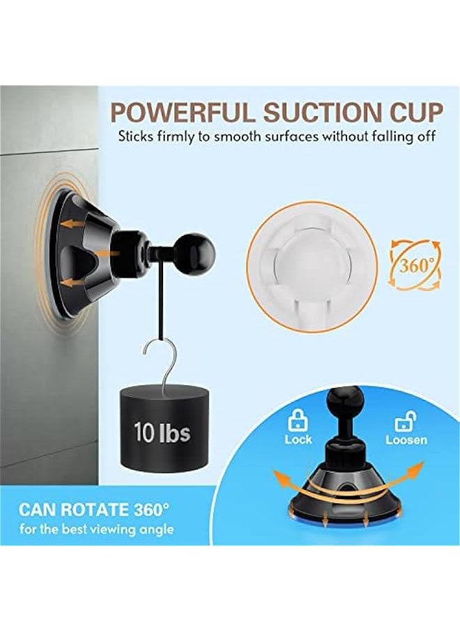 Enhanced 10x Illuminated Cosmetic Mirror with Touch Function, Secure Suction Cup, and 360° Swivel Arm, Lighted Magnifying Mirror for Household, Restroom Vanity, and Trips