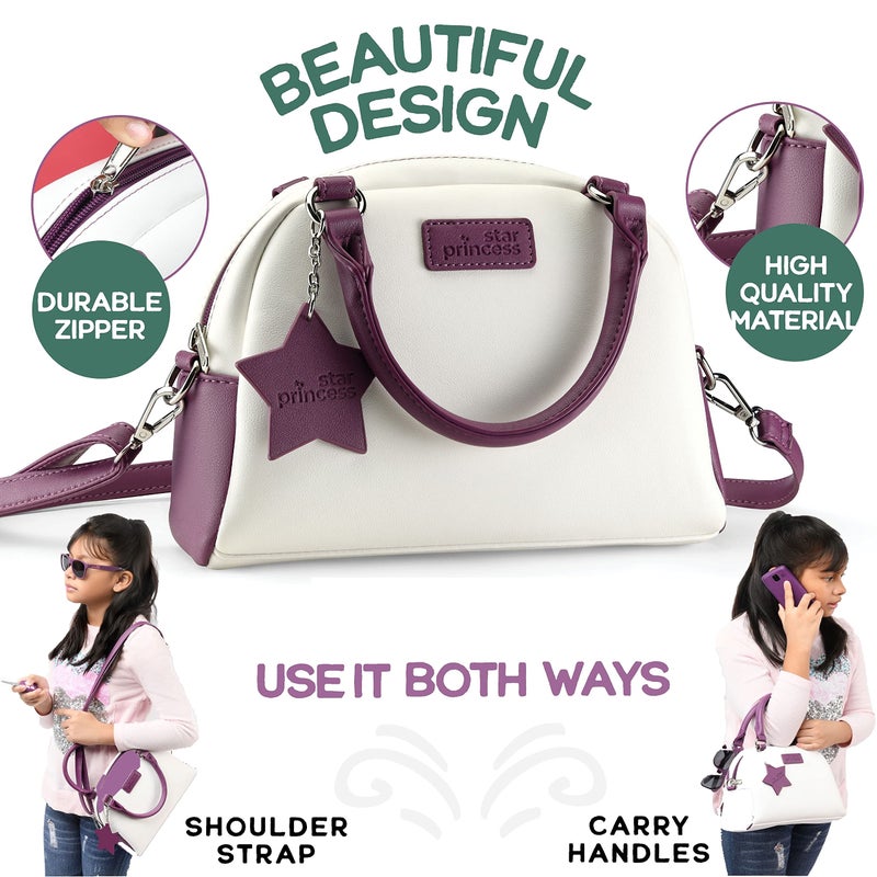 Star Princess Play Purse for Little Girls - Toddler Purse with Accessories and Pretend Makeup, Kids Toy Purse Includes Handbag, Phone, Wallet, Play Makeup Pretend Play Toys Birthday Gift for Girls Age 3 4 5 6 7 8 + - Image 4