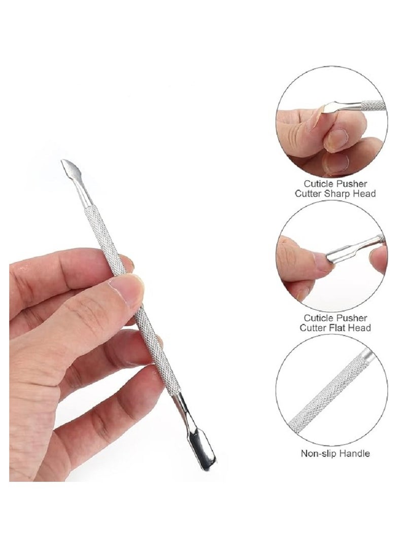 طقم أدوات احترافي لإزالة الجلد الميت من قطعتين، مقص معدني لقص الجلد الميت مع أداة دفع الجلد الميت وقاطع الجلد الميت، مجموعة مقص الجلد الميت، أداة مانيكير وباديكير - Image 3