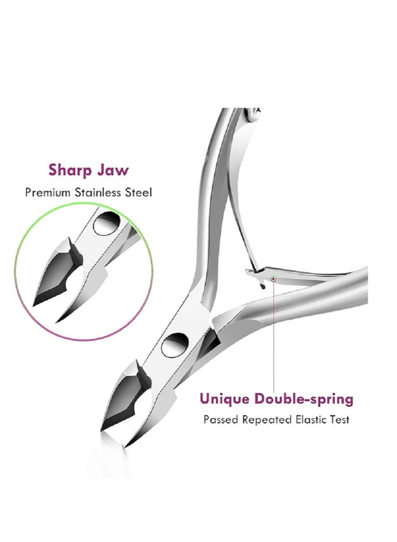 طقم أدوات احترافي لإزالة الجلد الميت من قطعتين، مقص معدني لقص الجلد الميت مع أداة دفع الجلد الميت وقاطع الجلد الميت، مجموعة مقص الجلد الميت، أداة مانيكير وباديكير - Image 2