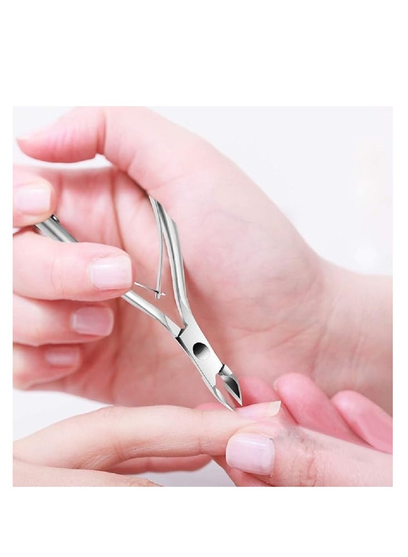 طقم أدوات احترافي لإزالة الجلد الميت من قطعتين، مقص معدني لقص الجلد الميت مع أداة دفع الجلد الميت وقاطع الجلد الميت، مجموعة مقص الجلد الميت، أداة مانيكير وباديكير - Image 4