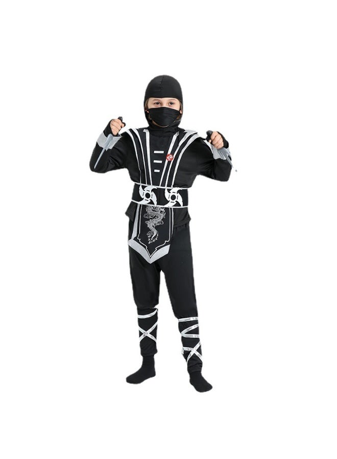 Halloween Silver Ninja Costume for Kids, Child Ninja Costumes for Halloween Dress Up Party - Image 3