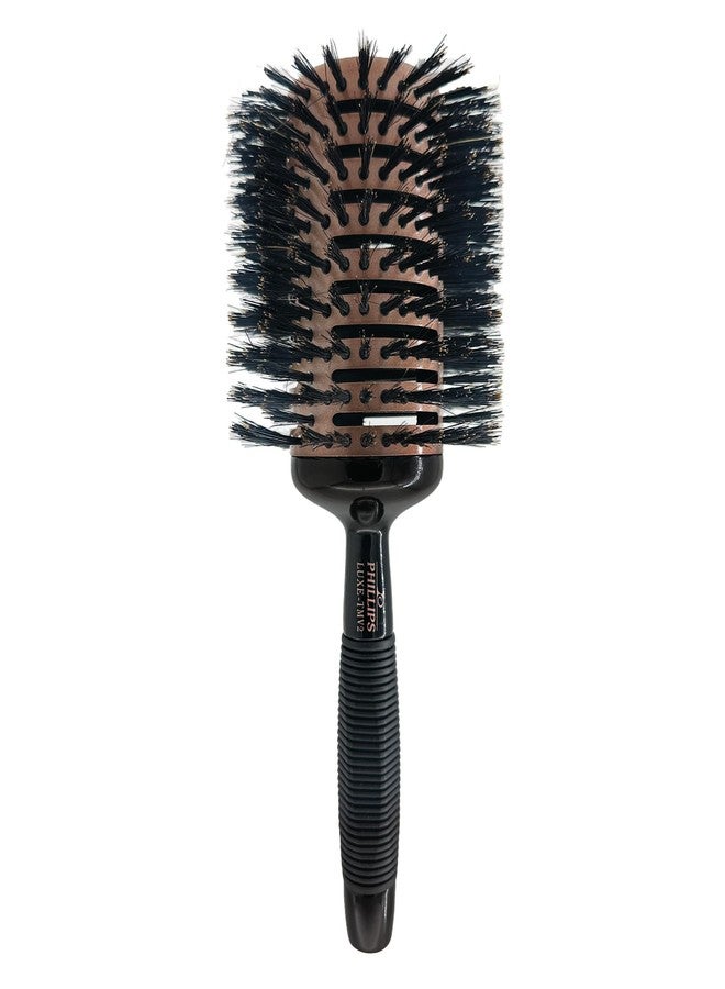 Phillips Brush فرشاة فيليبس لوكس تورمالين مونستر فينت 2 للاحترافية (أسطوانة بقطر 4.5 بوصة) - فرشاة شعر مهوّاة بشعيرات من شعر الخنزير المعززة بالنايلون، لون نحاسي وأسود أنيق - Image 1