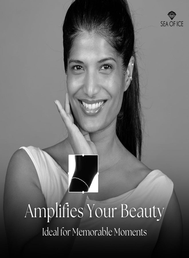 SEA OF ICE Sterling Silver 1mm Diamond-Cut Alternate Bead Rolo Chain Adjustable Bracelet for Women. - Image 4