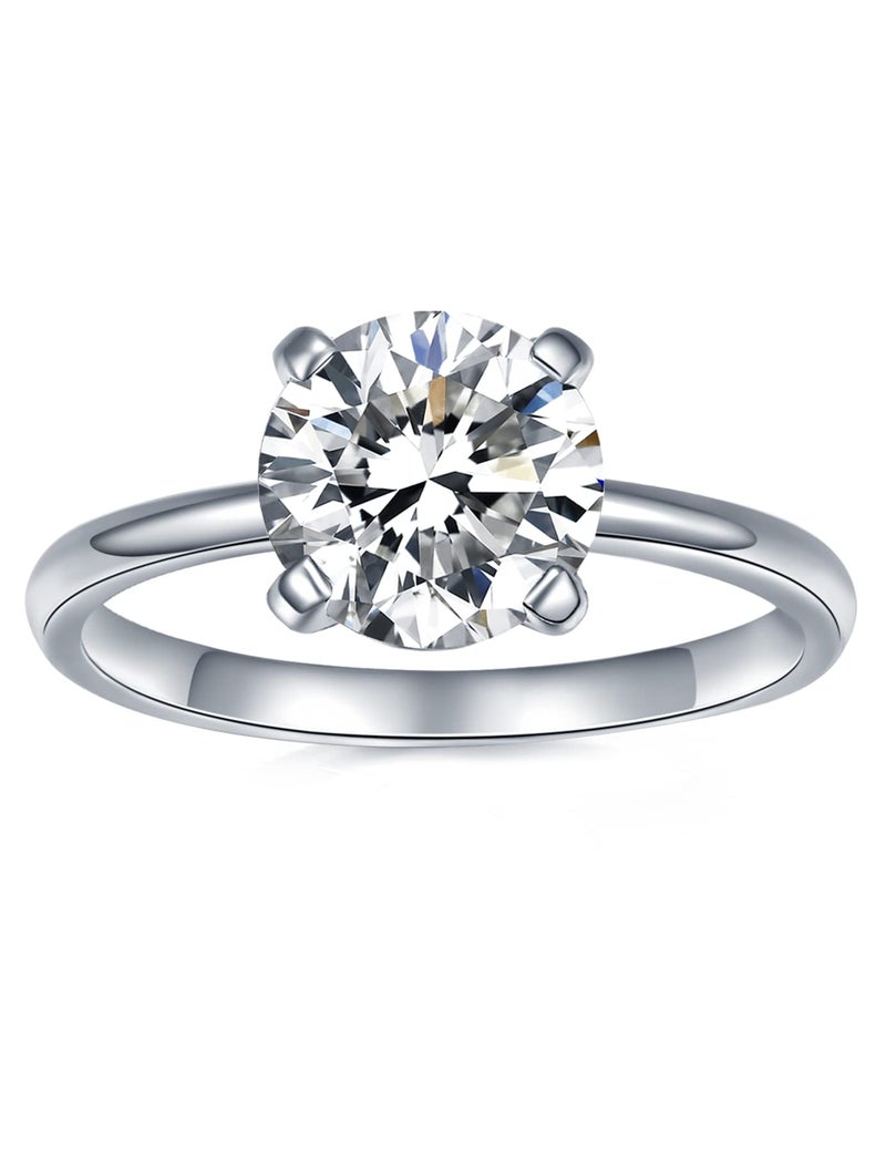 IMOLOVE Moissanite Solitaire Engagement Ring for Women, Women's Engagement Rings Moissanite Promise Rings 2CT D Color VVS1 Clarity Wedding band 925 Sterling Silver with 18K Gold Plated-6-2CT - Image 5