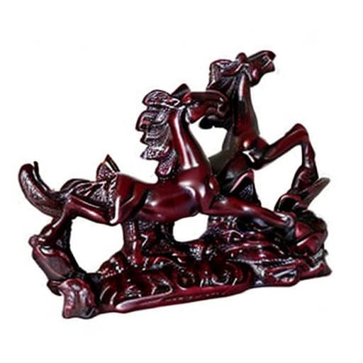 Petrichor Polyresin Victory Galloping Red Running Horses Pair Figurine for Positive Energy Vibrations Red 55 in X 4 in X 25 in - Image 3