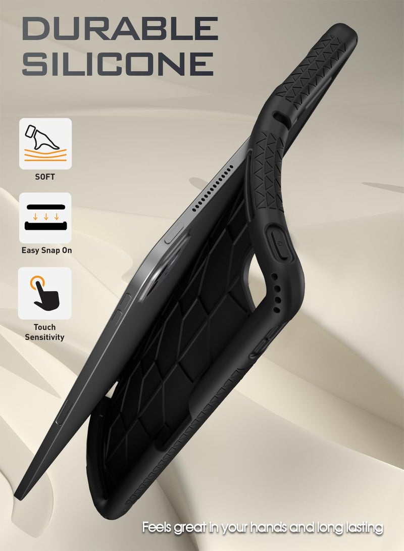 Poetic TurtleSkin Case for iPad Pro 11 Inch (M5) 2025/ (M4) 2024, Heavy Duty Shockproof Rugged Kids Friendly Drop Protection Silicone Cover Case, Black - Image 4