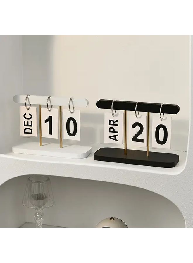 Black Flip Calendar Minimalist Nordic Creative Desk Decor For Home Office Table - Image 3