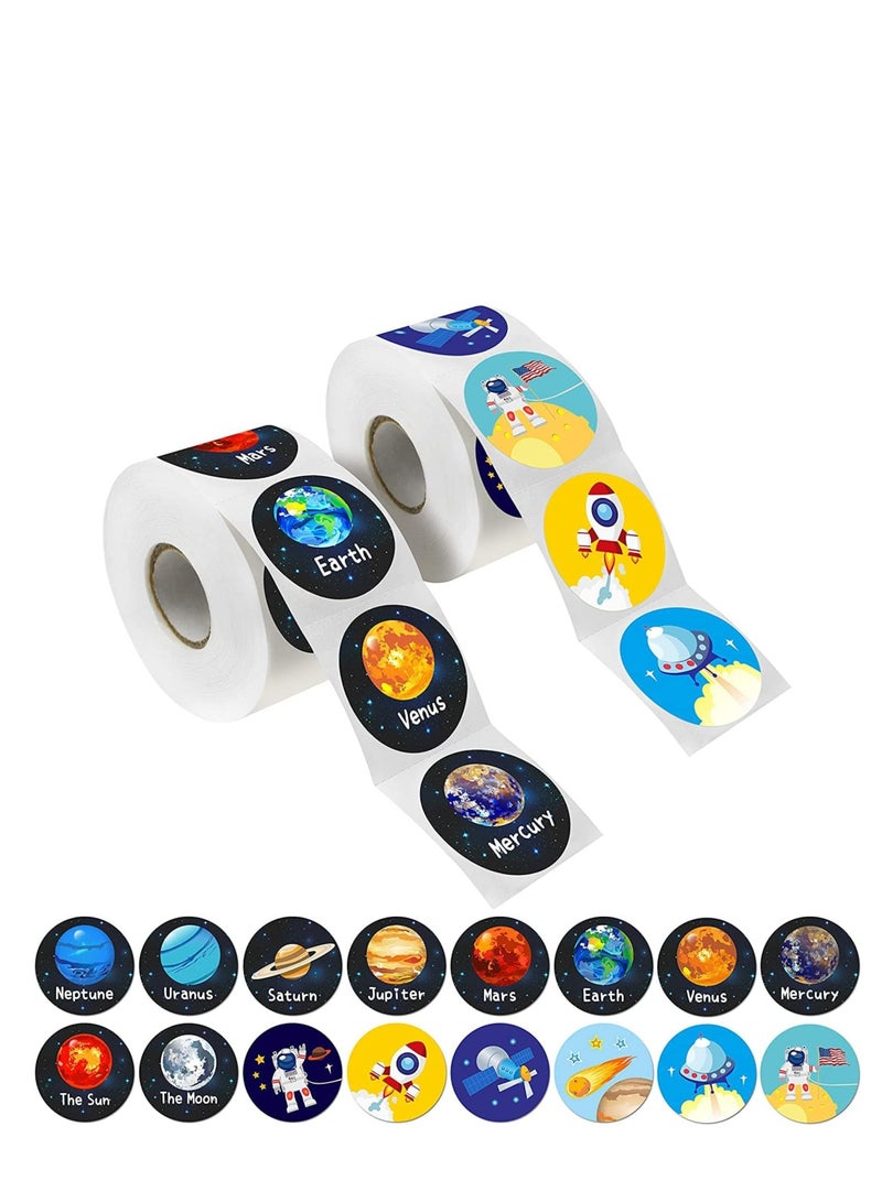 بريميفي 1000 قطعة 16 تصميم ملصقات تعليمية للنظام الشمسي - Image 1