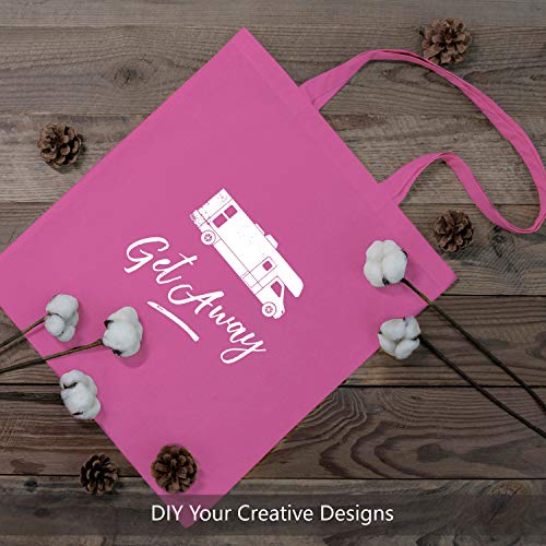 TOPDesign 24-Pack Economical 16"x15" Pink Cotton Tote Bag, Lightweight Medium Reusable Grocery Shopping Cloth Bags, Suitable for DIY, Advertising, Promotion, Gift, Activity - Image 3