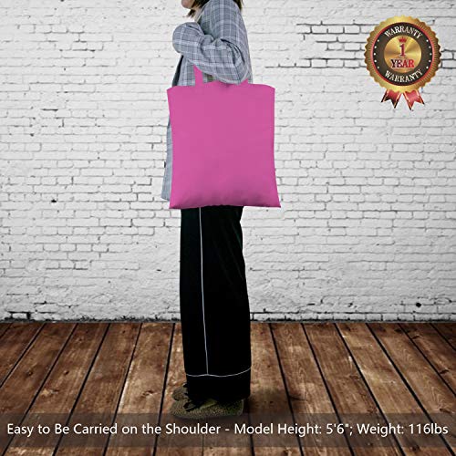 TOPDesign 24-Pack Economical 16"x15" Pink Cotton Tote Bag, Lightweight Medium Reusable Grocery Shopping Cloth Bags, Suitable for DIY, Advertising, Promotion, Gift, Activity - Image 2