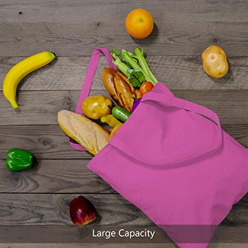 TOPDesign 24-Pack Economical 16"x15" Pink Cotton Tote Bag, Lightweight Medium Reusable Grocery Shopping Cloth Bags, Suitable for DIY, Advertising, Promotion, Gift, Activity - Image 4