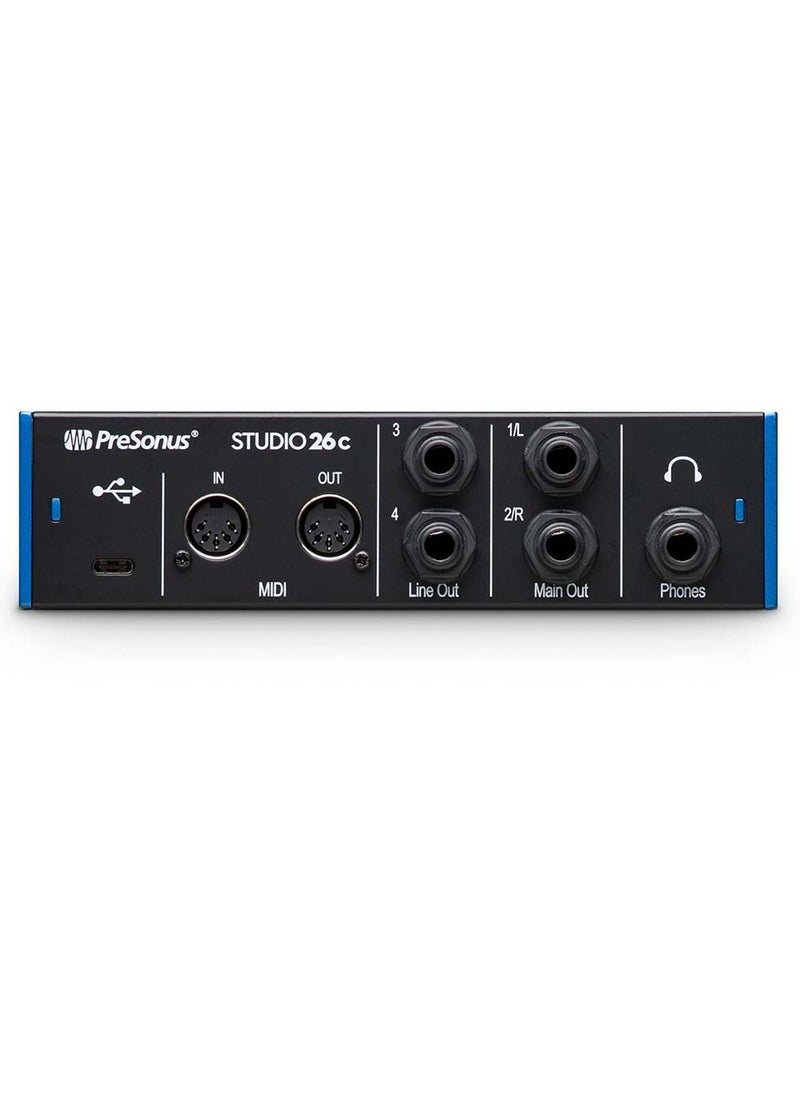 Presonus - 2-in/4-out USB-C Audio Interface with 2 XMAX-L Preamps, Cue Mix A/B Headphone Output Switching, MIDI I/O, Studio One Artist DAW, and Studio Magic Plug-in Suite - Mac/PC - Image 1